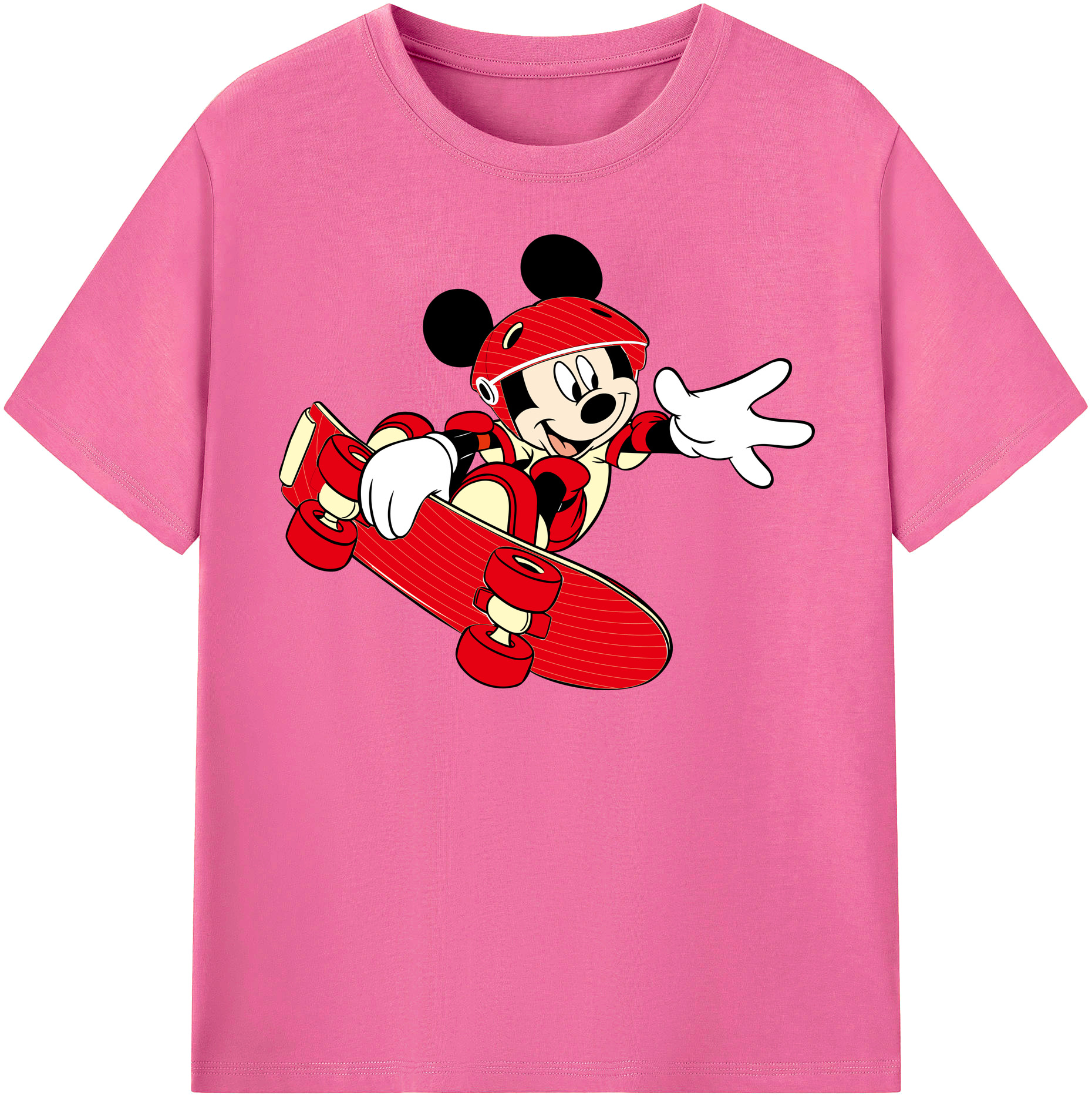 （画像用） ミッキーマウス Mickey Mouse レディースカジュアルプリントTシャツ（綿100％）